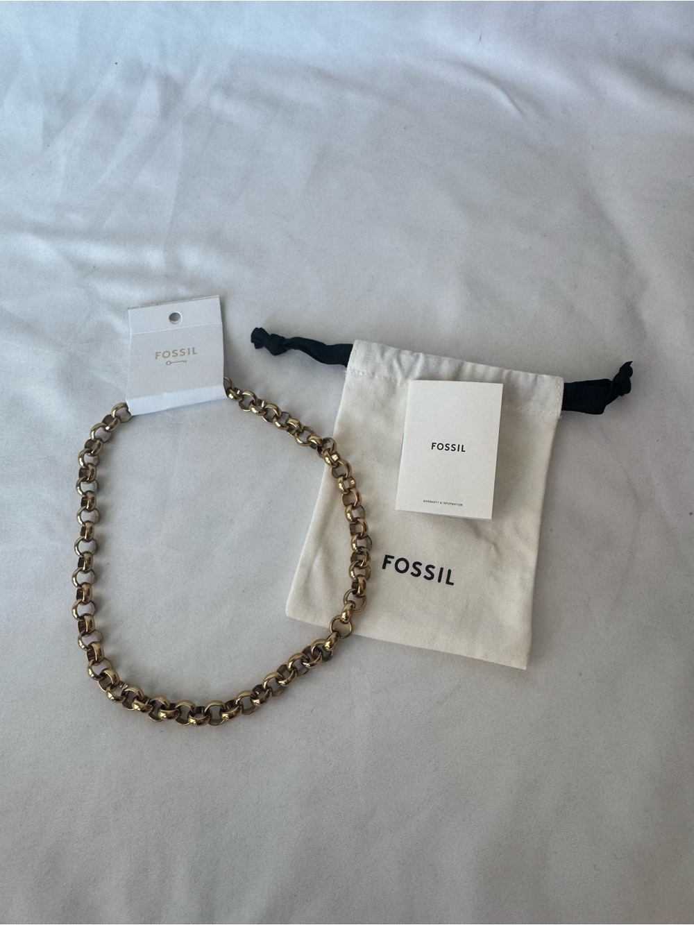 FOSSIL Bold Links Iconic Gold Stainless Steel Necklace